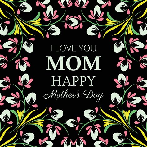 Happy Mothers Day Dark Floral Card Design 677560 Vector Art At Vecteezy