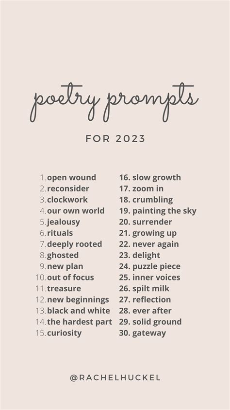 A Month Of Poetry Writing Prompts For 2023 — Rachel H Poetry