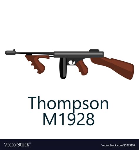 Thompson Machine Gun Favorite Weapon Of Gangsters Vector Image