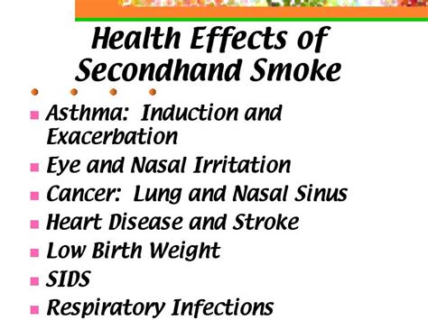 health effects of secondhand smoke
