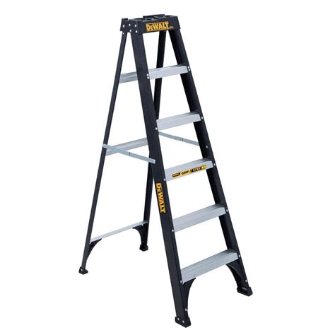Dewalt 6 Ft Fiberglass Step Ladder 104 Ft Reach Height Type 1 250