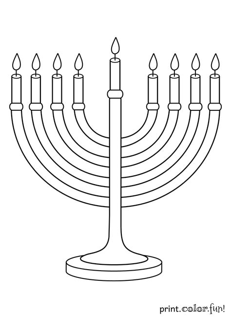 Great mouse practice for toddlers, preschool kids, and elementary students. Menorah coloring page - Print. Color. Fun!