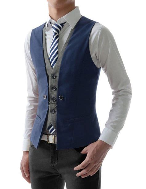 Ve34 Thelees Mens Premium Layered Style Slim Vest Waist Coat At Amazon Mens Clothing Store