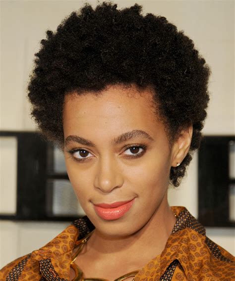 Solange Knowles Short Curly Black Afro Hairstyle