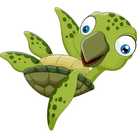 Cute Cartoon Sea Turtle Cute Sea Turtle Cartoon — Stock Vector