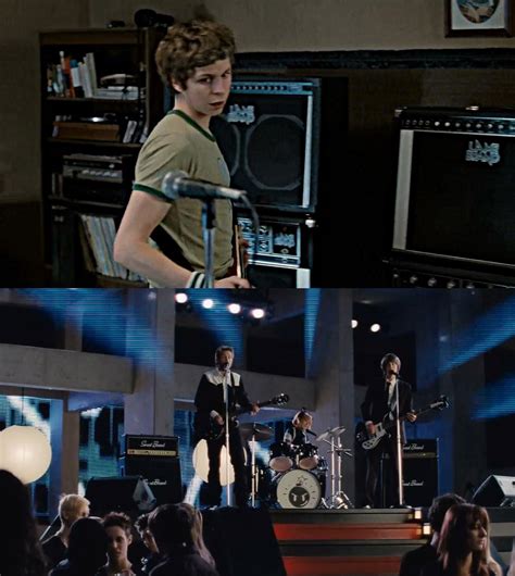 in scott pilgrim vs the world early in the movie when sex bob omb are practicing in the house