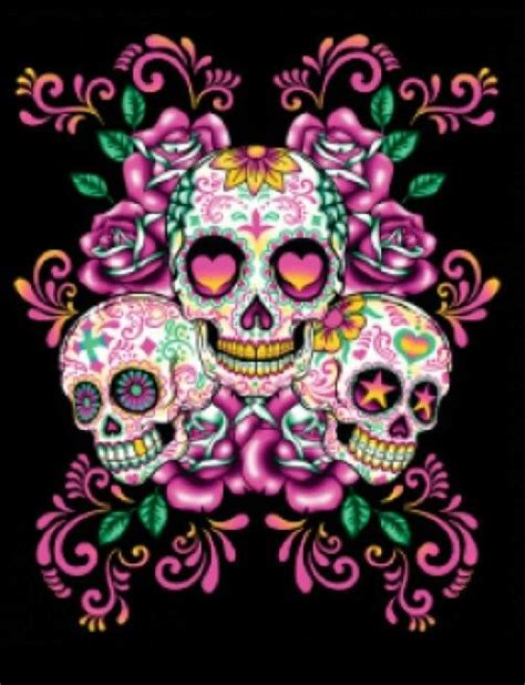Pink Sugar Skulls Sugar Skull Tattoos Sugar Skull Artwork Sugar