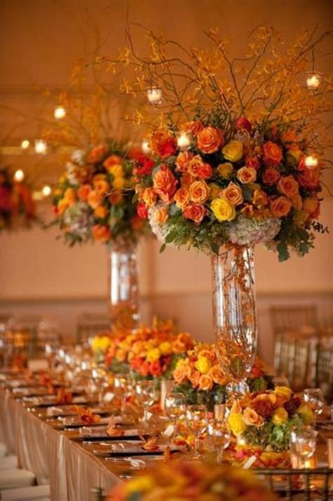 The materials and flowers used in your centerpieces are great launching points for the rest of your wedding decorations. How to Submit Weddings to The Knot | Orange wedding ...