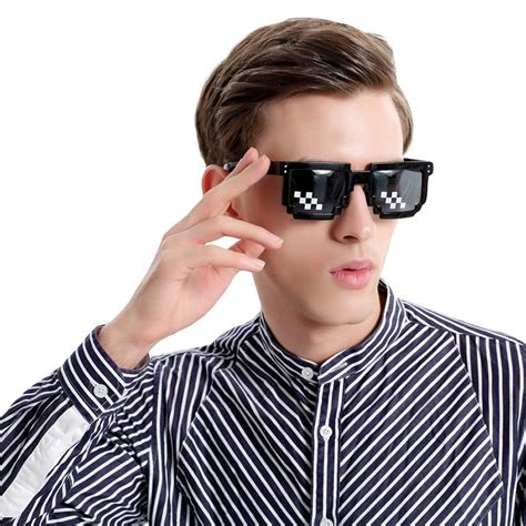 Best Bag Cool Thug Life Glasses Black 8 Bit Pixel Funny Sunglasses Amusement Unisex Eyeglasses