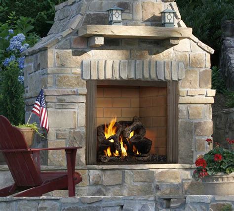 Outdoor Lifestyles Castlewood Outdoor Wood Burning Fireplace Outdoor