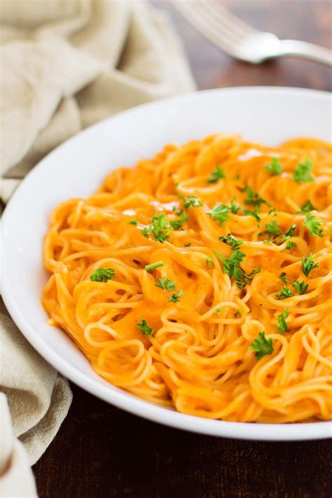 Roasted Red Pepper Pasta Recipe Creamy Spicy Easy And Dairy Free