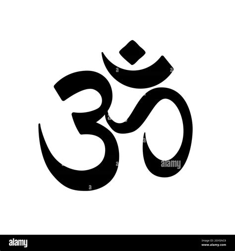 Om Symbol Religious Symbol Of Hinduism Vector Illustration Black