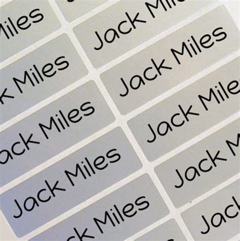 Personalized Waterproof Name Labels Name Stickers Silver For Etsy