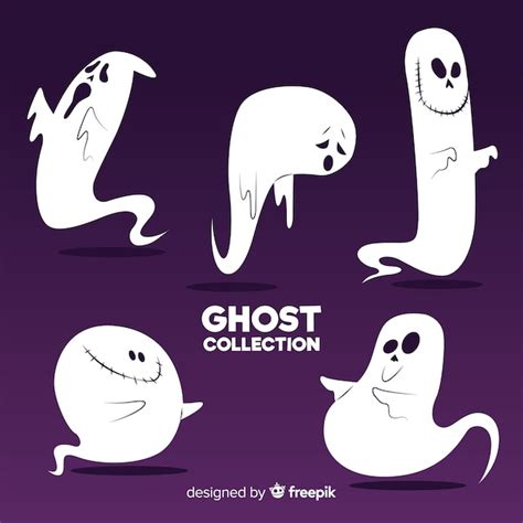 Free Vector Lovely Hand Drawn Halloween Ghost Collection