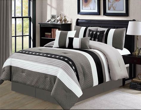3 piece comforter set that are available on the site are woven fabrics and made from the finest quality cotton, polyester fiber, etc for maximum comfort and style. 7 Piece Oversize Stripe Luxury Comforter Set,bedding set