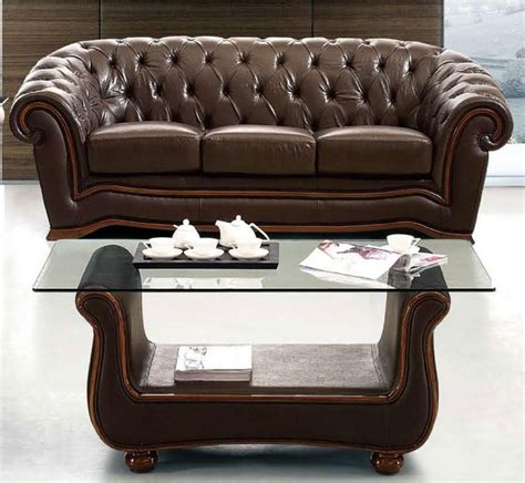 Traditional Brown Italian Leather Sofa Prime Classic Design Modern