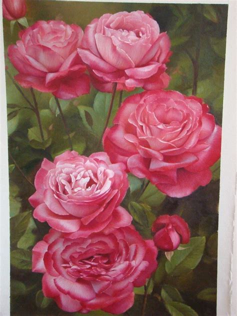 beautiful  realistic flower paintings templates