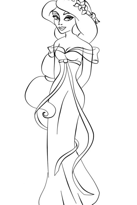 Dragon mushu is doing pocahontas' hair. Jasmine coloring pages download and print for free