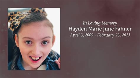 hayden marie june fahner tribute video