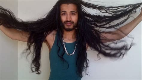 The difference in hair growth rates between men and that same amount of growth in a hairstyle that is even 4 inches long becomes barely notable by comparison. How long is my hair? Length Check| Mens Long Hair 54 Month ...