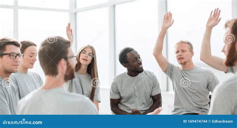 Young People Ask Questions During The Meeting Stock Photo Image Of