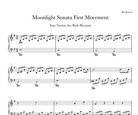 Moonlight Sonata By Beethoven 1st Movement Easy Version With And