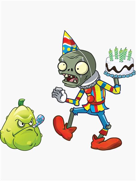 Happy Birthday 2 Plants Vs Zombies Sticker By Weaboomean Redbubble