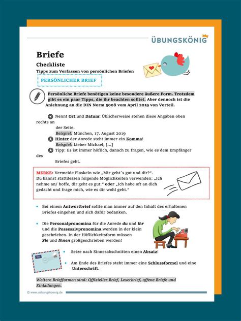 Sachlicher Brief Musterlösung : Deutsch Arbeitsmaterialien ...