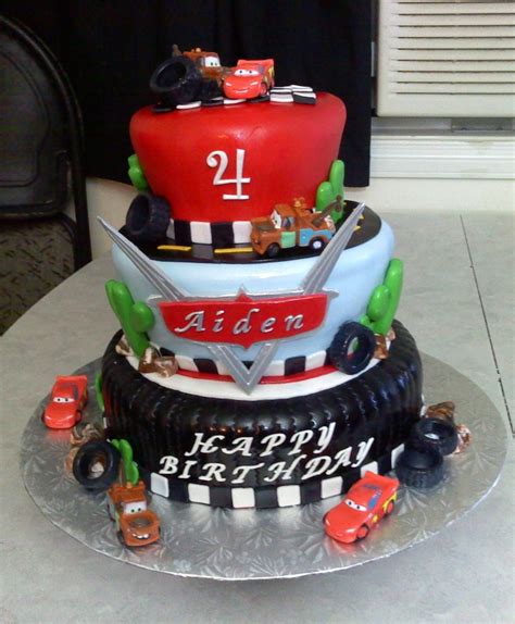 2nd Birthday Cake For Boys Cars Cars Cake Birthday Boys Cakes Fondant