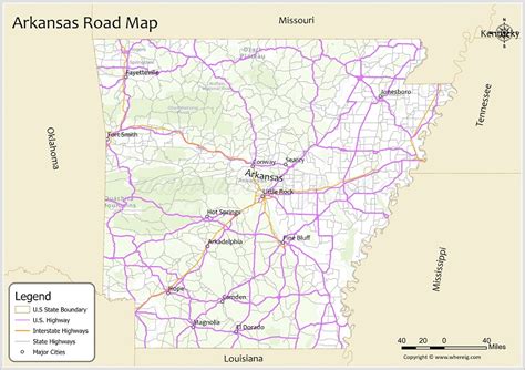Arkansas Road Map Check Us And Interstate Highways State Routes