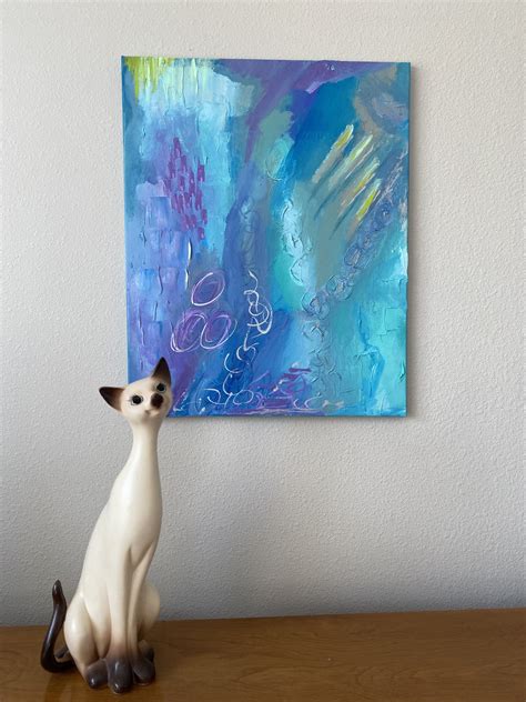 Abstract Painting On Canvas Rhapsody In Blue Etsy Canvas Painting