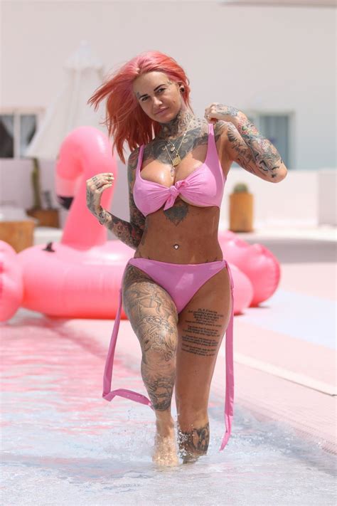 Jemma Lucy In Pink Bikini At A Pool In Ibiza Hawtcelebs