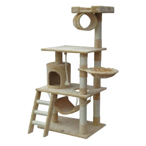 Go Pet Club 62 In Cat Tree And Condo Scratching Post Tower Beige