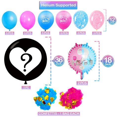 Gender Reveal Party Decorations Set Gender Reveal Balloons 36 Inch