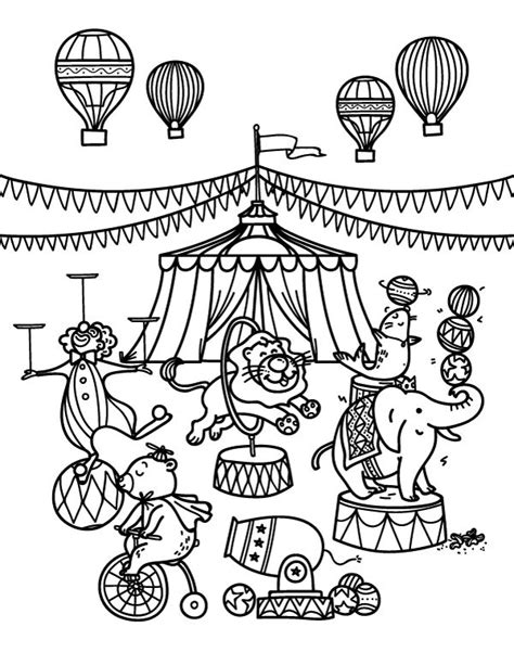 Circus Animals Coloring Pages Free