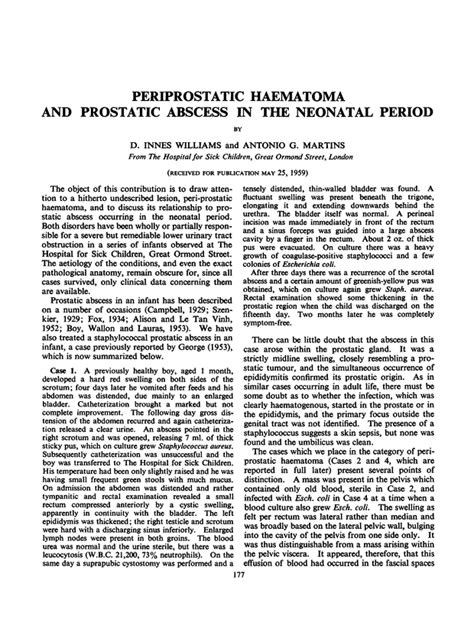 Periprostatic Haematoma And Prostatic Abscess In The Neonatal Period