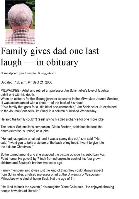 This brief obituary format is perfect for people who chose to keep their lives or deaths private. Obituary examples, sample obituary. Make it unique with ...