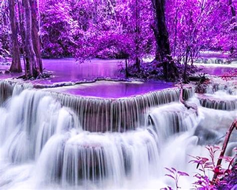 Purple Waterfall 45 X 55 Cm Full Drill Crystal Rhinestone Home