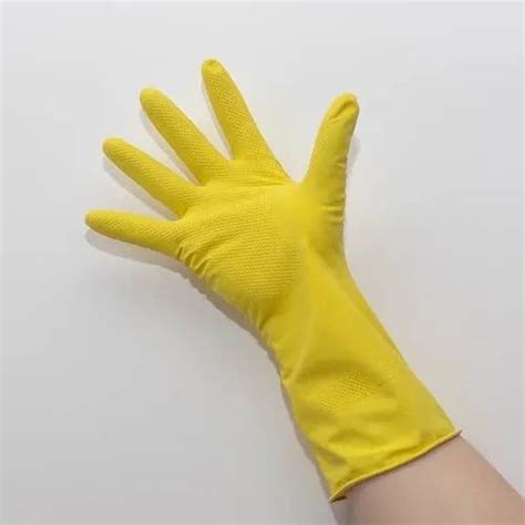 Washable Yellow Reusable Rubber Hand Gloves For Cleaning For Construction Heavy Duty Work At Rs