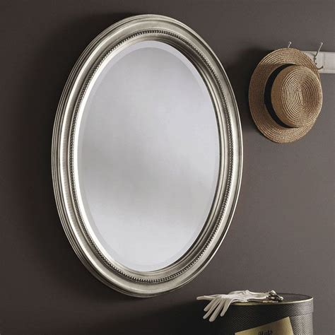 If you want a country style in your bathroom, then wood frames are perfect. Silver Framed Oval Wall Mirror 86x66cm | Exclusive Mirrors