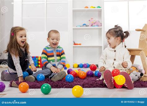 Kids Playing In The Room Stock Photo Image Of Bright 28193552