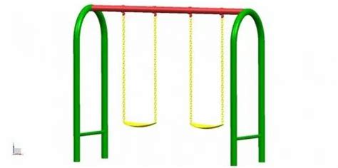 Greenyellow Mild Steel Two Seater Playground Swing Seating Capacity