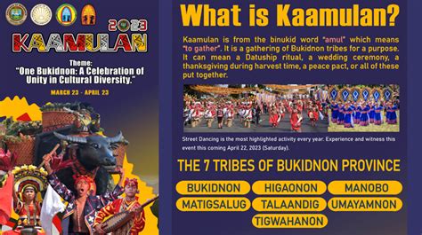 Kaamulan 2023 Schedule Of Activities Grand Opening Set March 25