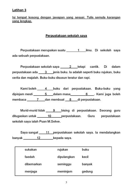 Latihan Pemahaman Bahasa Melayu Sesuai Untuk Murid Tahap A