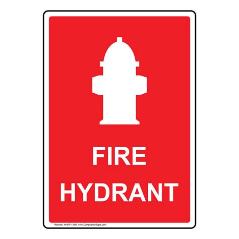 Fire Hydrant Sign With Symbol Nhep 13854