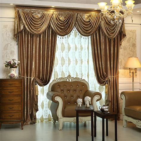 Consider the color the color of the drapes that you decide to go by should compliment or match the existing color scheme of the living room. On-sales-Luxury-custom-made-Curtains-and-font-b-valances-b ...