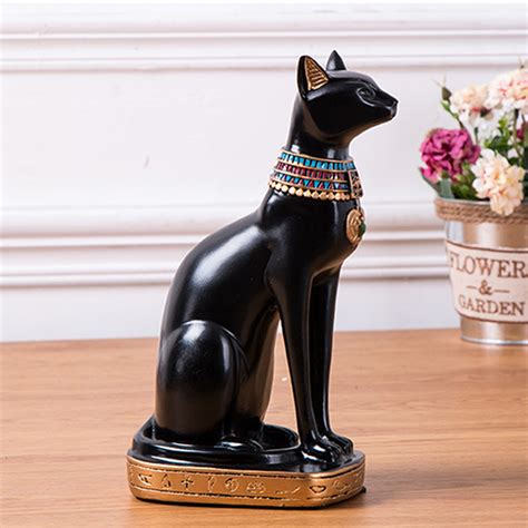 vintage egyptian retro bastet goddess cat pharaoh figurine statue ancient sculpture statue home