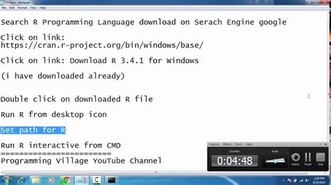 How To Install R Programming Language On Windows 10 Youtube