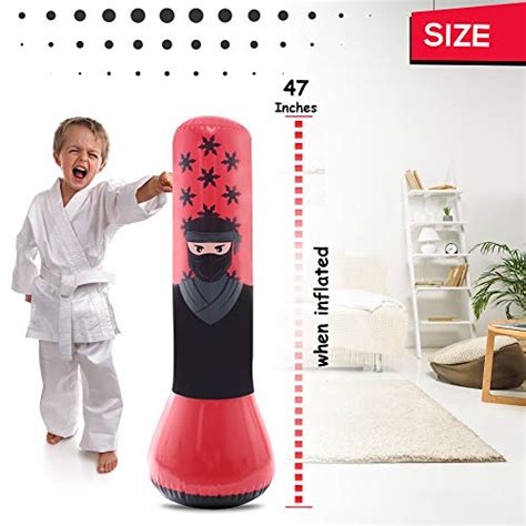 Whoobli Ninja Inflatable Kids Punching Bag Inflatable Toy Punching Bag