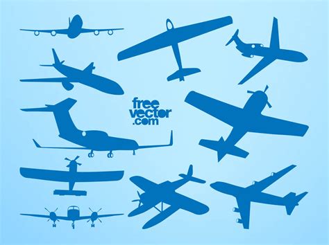 Airplane Silhouettes Vector Art And Graphics